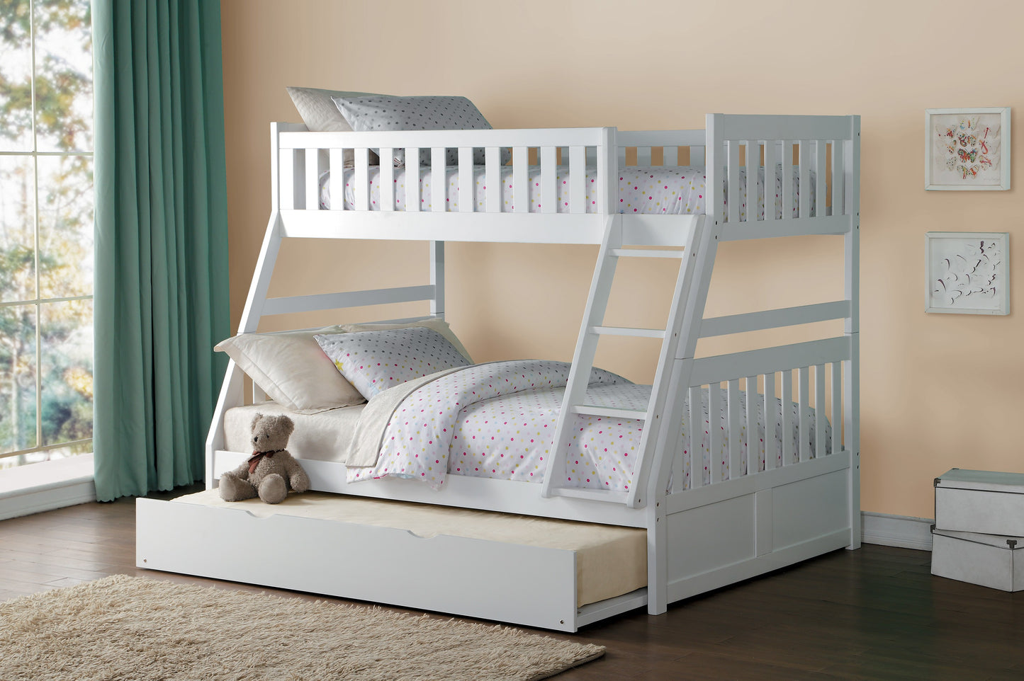 B2053TFW-1*R - (4) Twin/Full Bunk Bed with Twin Trundle