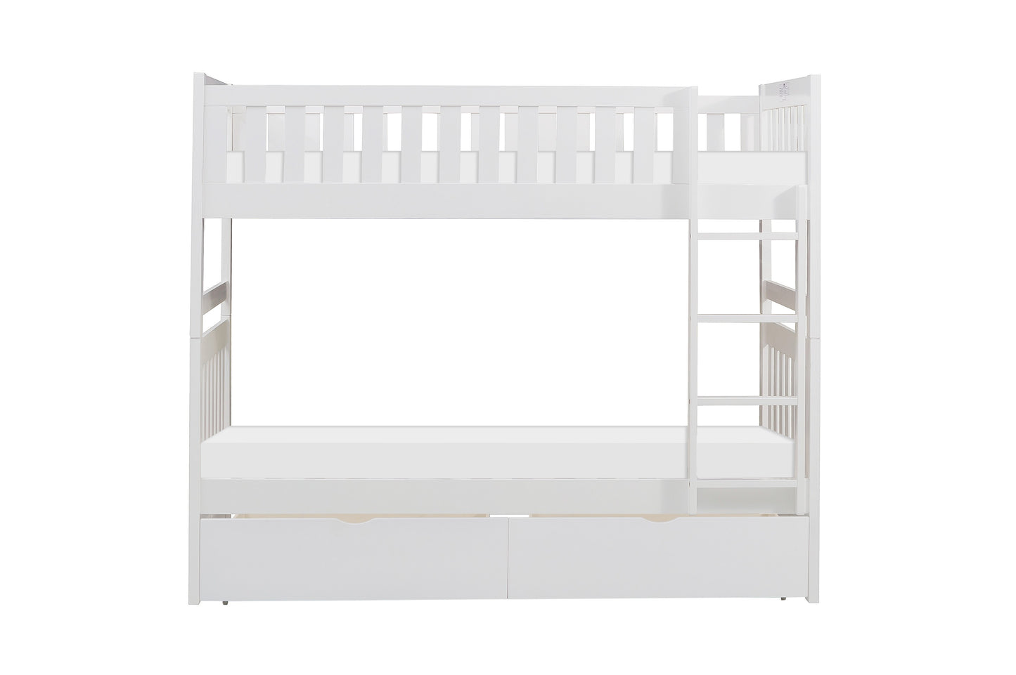 B2053W-1*T - (4) Twin/Twin Bunk Bed with Storage Boxes