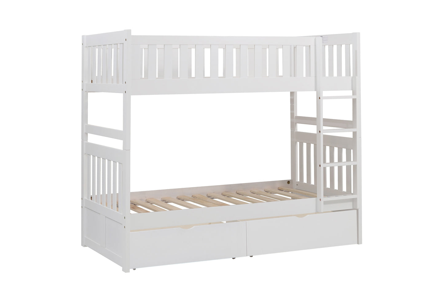 B2053W-1*T - (4) Twin/Twin Bunk Bed with Storage Boxes