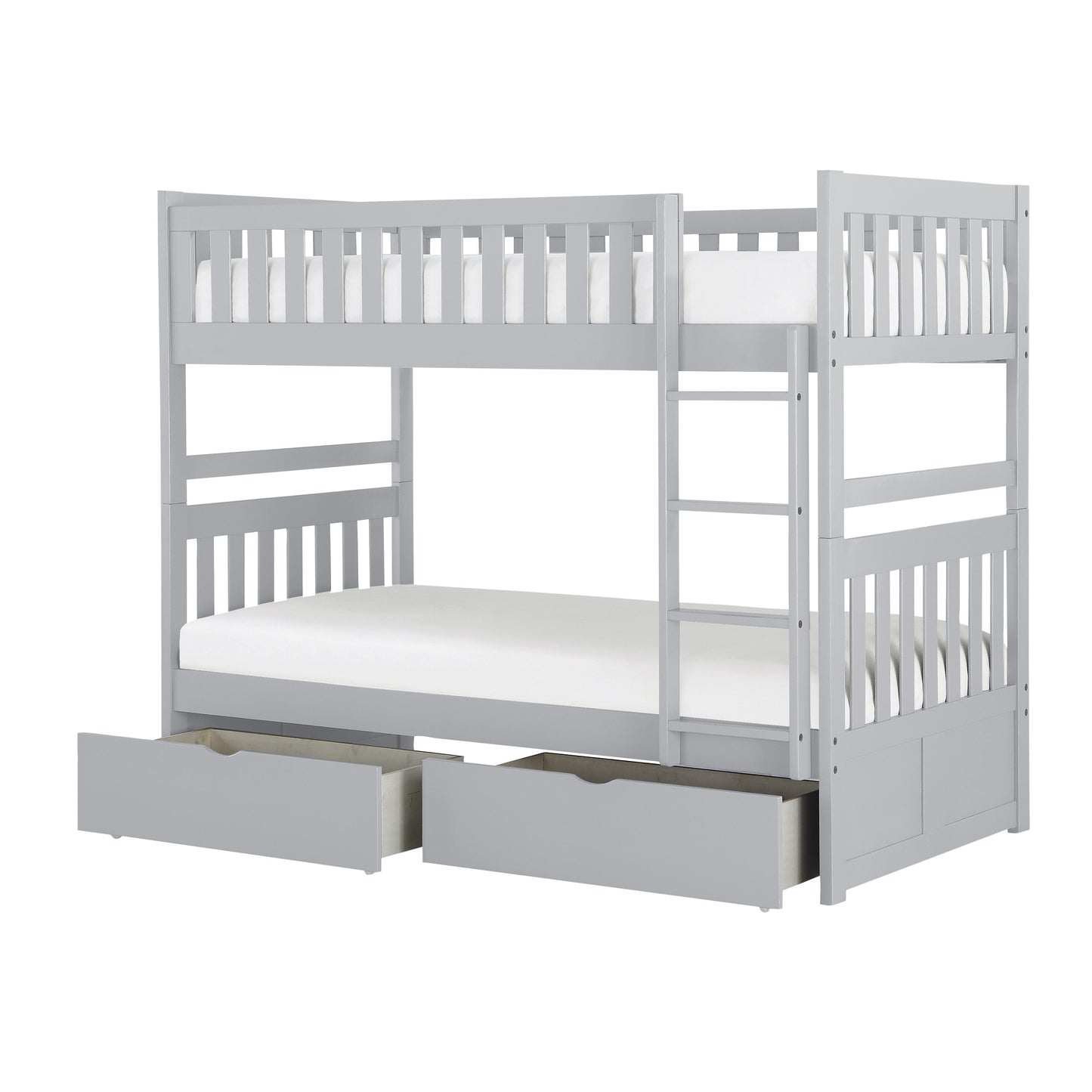 B2063-1*T - (4) Twin/Twin Bunk Bed with Storage Boxes