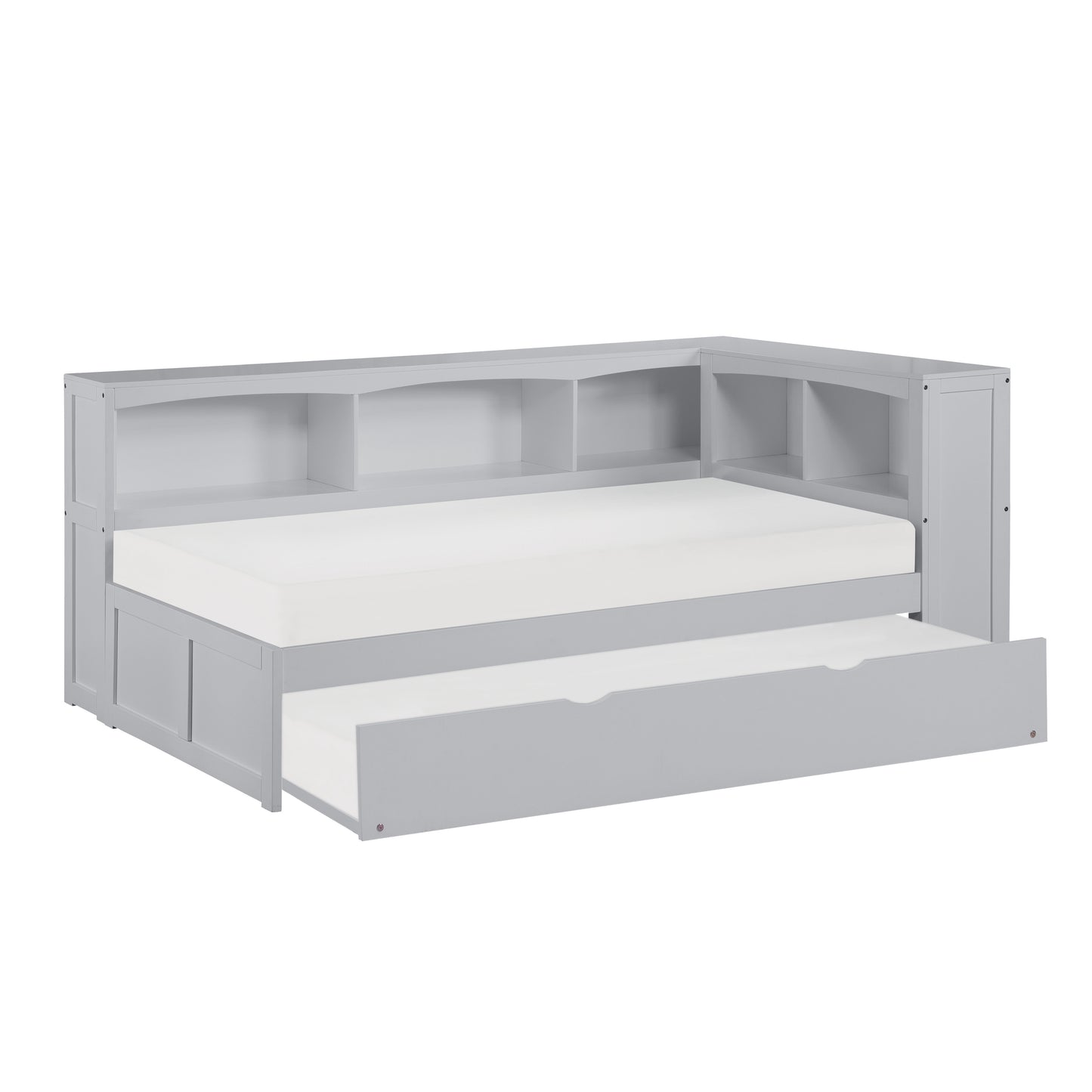 B2063BC-1BCR* - (4) Twin Bookcase Corner Bed with Twin Trundle