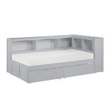 B2063BC-1BCT* - (4) Twin Bookcase Corner Bed with Storage Boxes