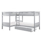 B2063CN-1R* - (4) Corner Bunk Bed with Twin Trundle