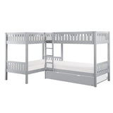B2063CN-1R* - (4) Corner Bunk Bed with Twin Trundle