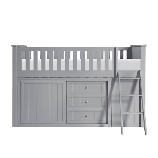 B2063LL-1*BC2DR - (6) Low Loft Bunk with Bookcase and 2 Dressers