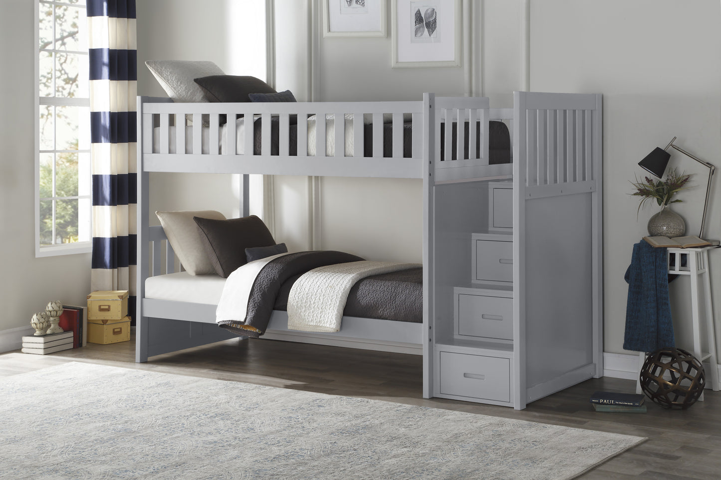 B2063SB-1* - (4) Twin/Twin Step Bunk Bed