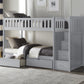 B2063SB-1*T - (5) Twin/Twin Step Bunk Bed with Storage Boxes