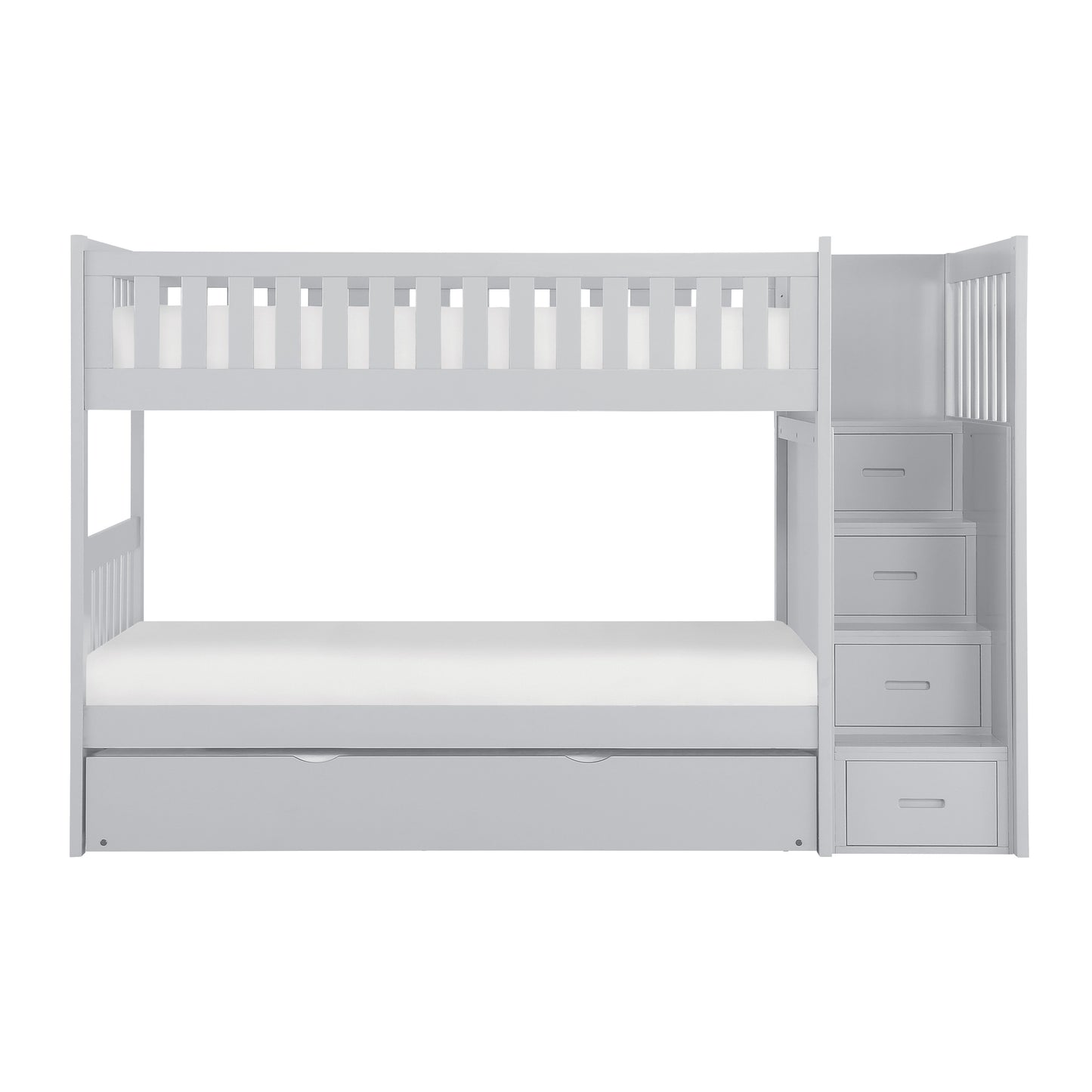 B2063SB-1*R - (5) Twin/Twin Step Bunk Bed with Twin Trundle