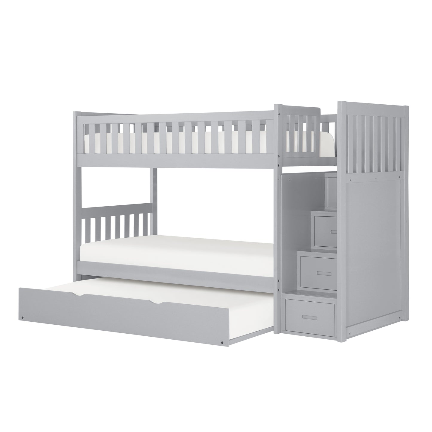 B2063SB-1*R - (5) Twin/Twin Step Bunk Bed with Twin Trundle