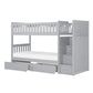 B2063SB-1*T - (5) Twin/Twin Step Bunk Bed with Storage Boxes