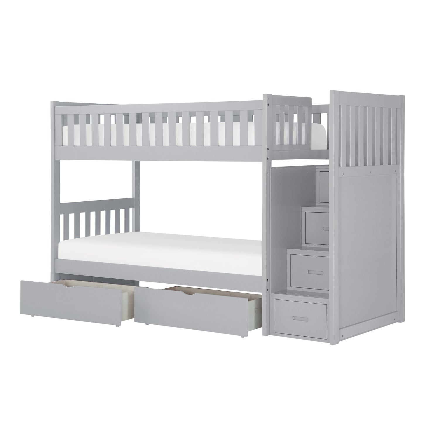 B2063SB-1*T - (5) Twin/Twin Step Bunk Bed with Storage Boxes