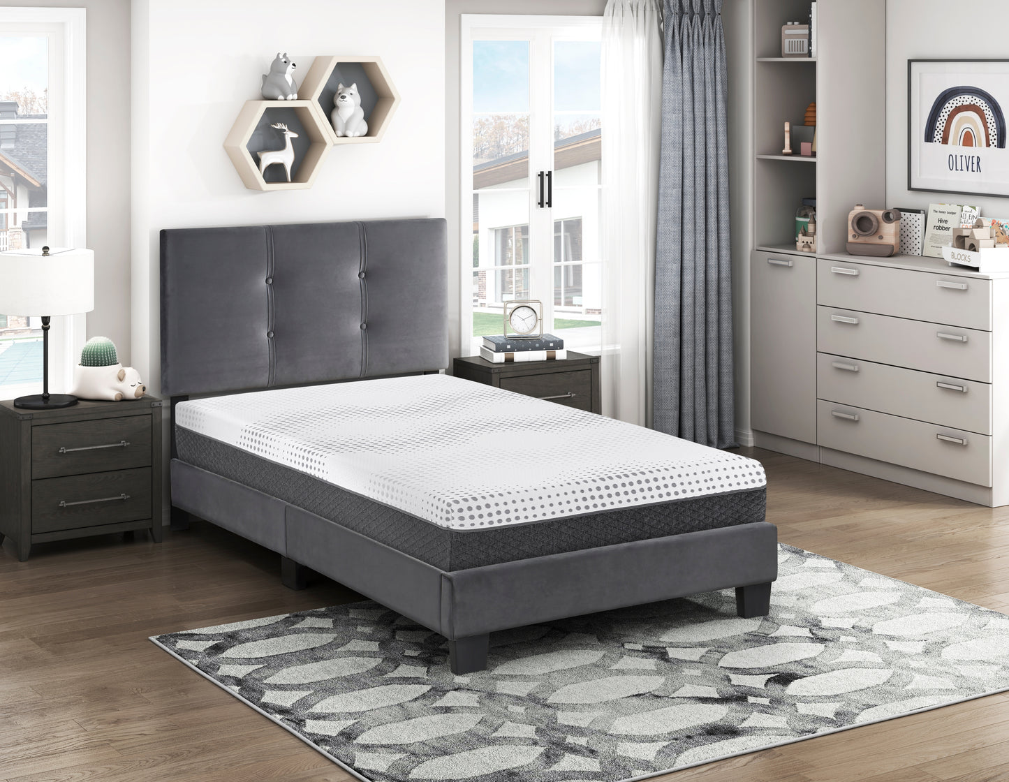 MT-UNH12T - 12" Twin Green Tea Gel-Infused Memory Foam Hybrid Mattress