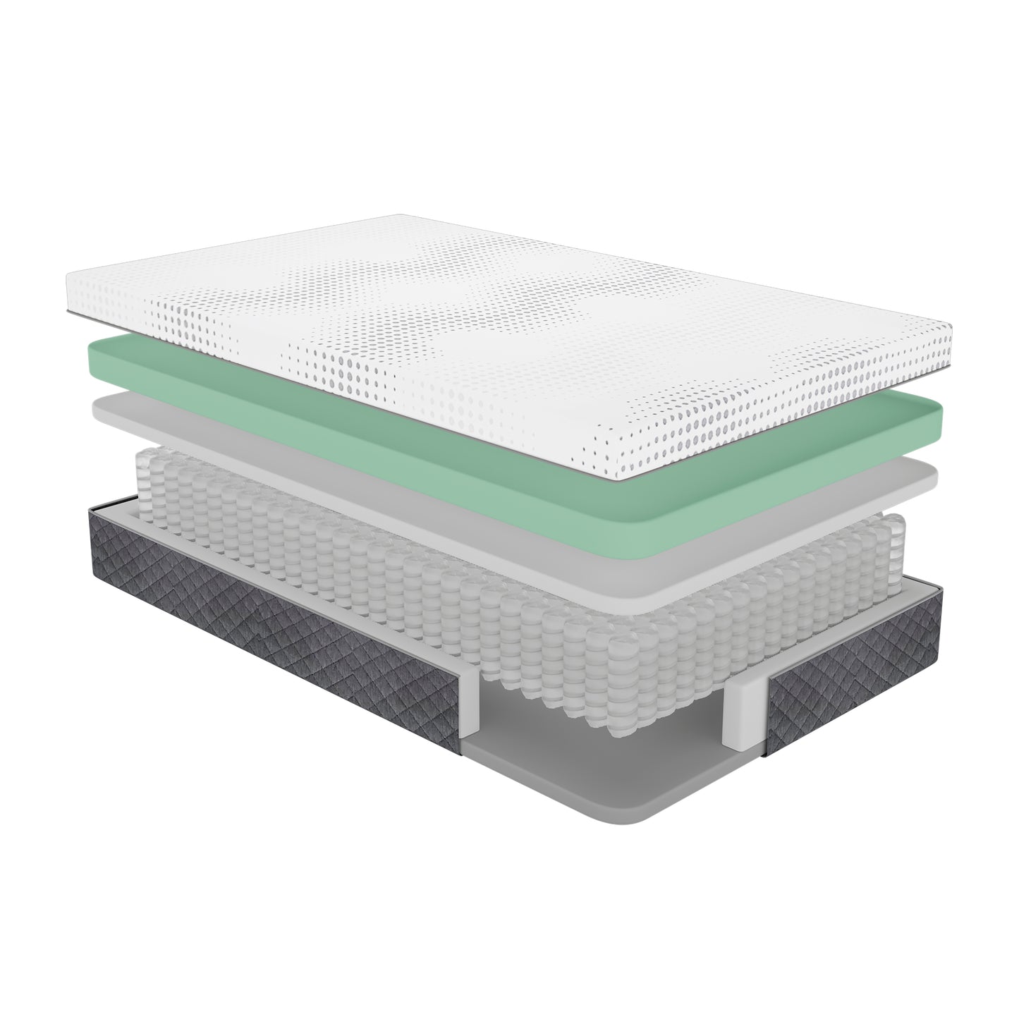 MT-UNH12T - 12" Twin Green Tea Gel-Infused Memory Foam Hybrid Mattress