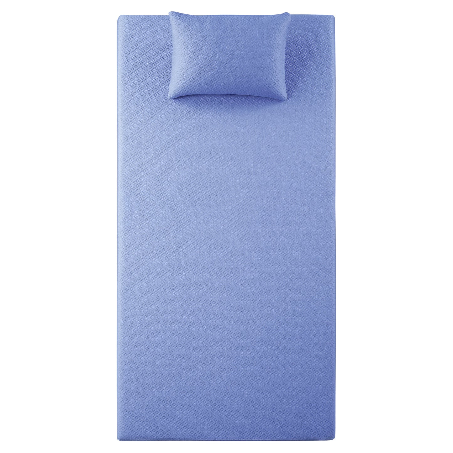 MT-PG07BLT - 7" Blue Twin Gel-Infused Memory Foam Mattress and Pillow Set