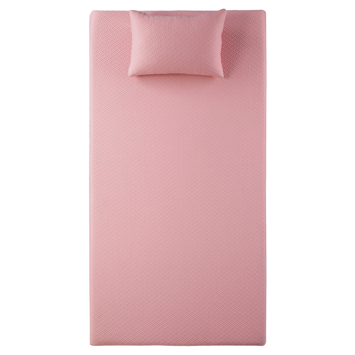 MT-PG07PKT - 7" Pink Twin Gel-Infused Memory Foam Mattress and Pillow Set