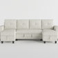9705GY*42AVC - (4)Sectional with Two Chaises, Pull-out Bed, Shelves and Charging Ports