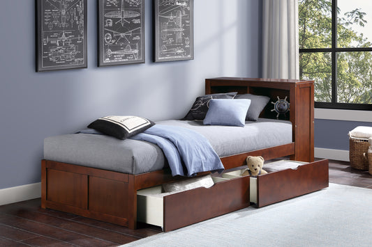B2013BCDC-1T* - (3) Twin Bookcase Bed with Storage Boxes