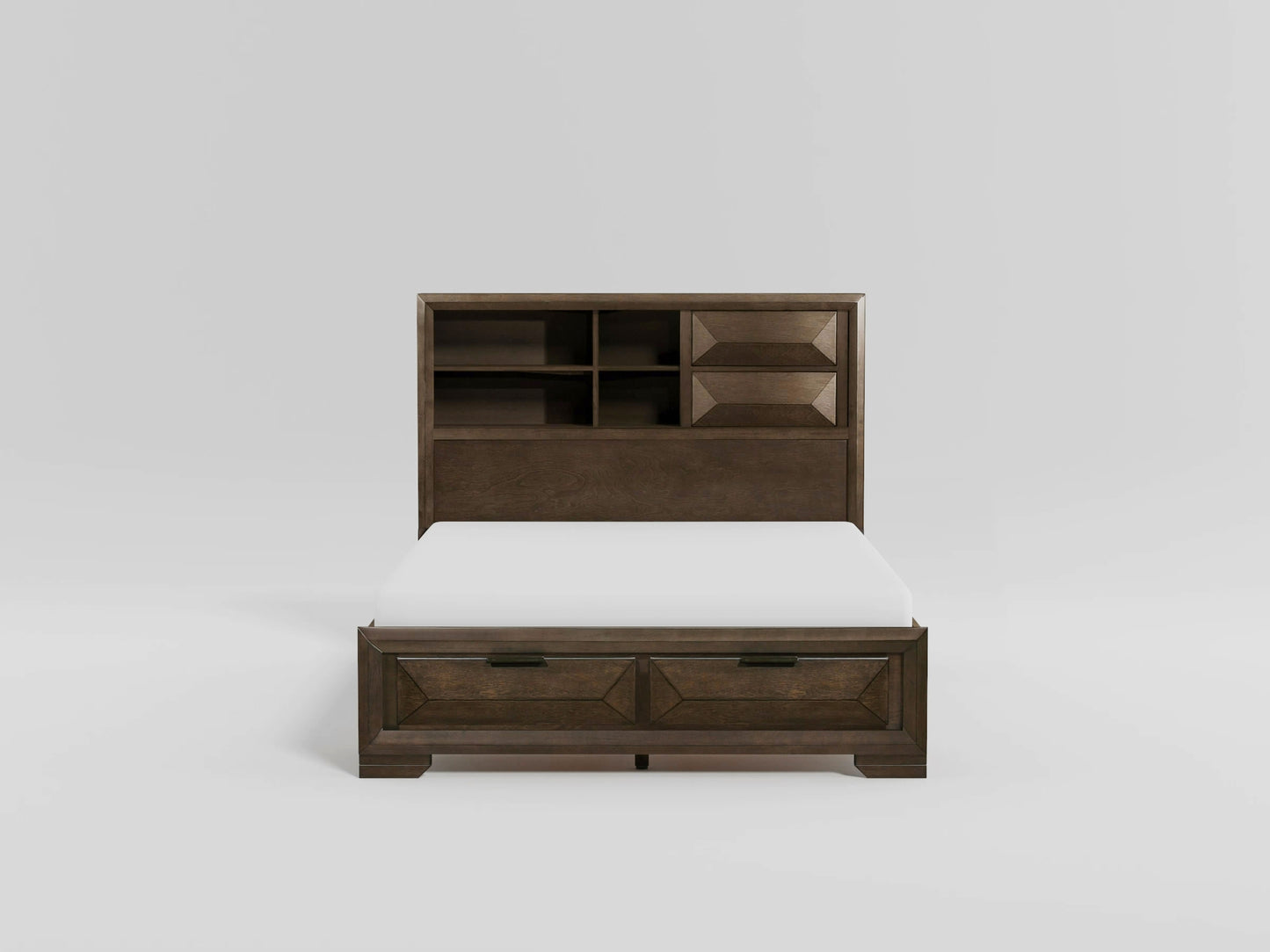 1753-1* - (3)Queen Platform Bed with Footboard Storage