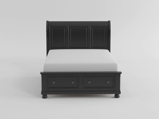 1714KW-1CK* - (3)California King Sleigh Platform Bed with Footboard Storage