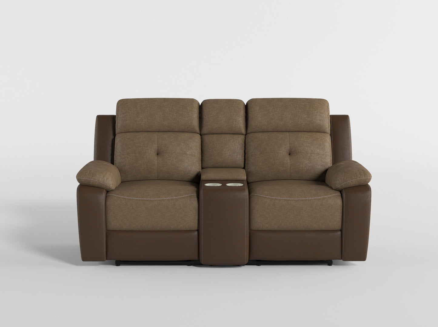 8599BR-2 - Double Glider Reclining Love Seat with Center Console