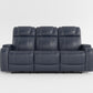 9640BU-3PWH - Power Double Reclining Sofa with Power Headrests and Storage Arms
