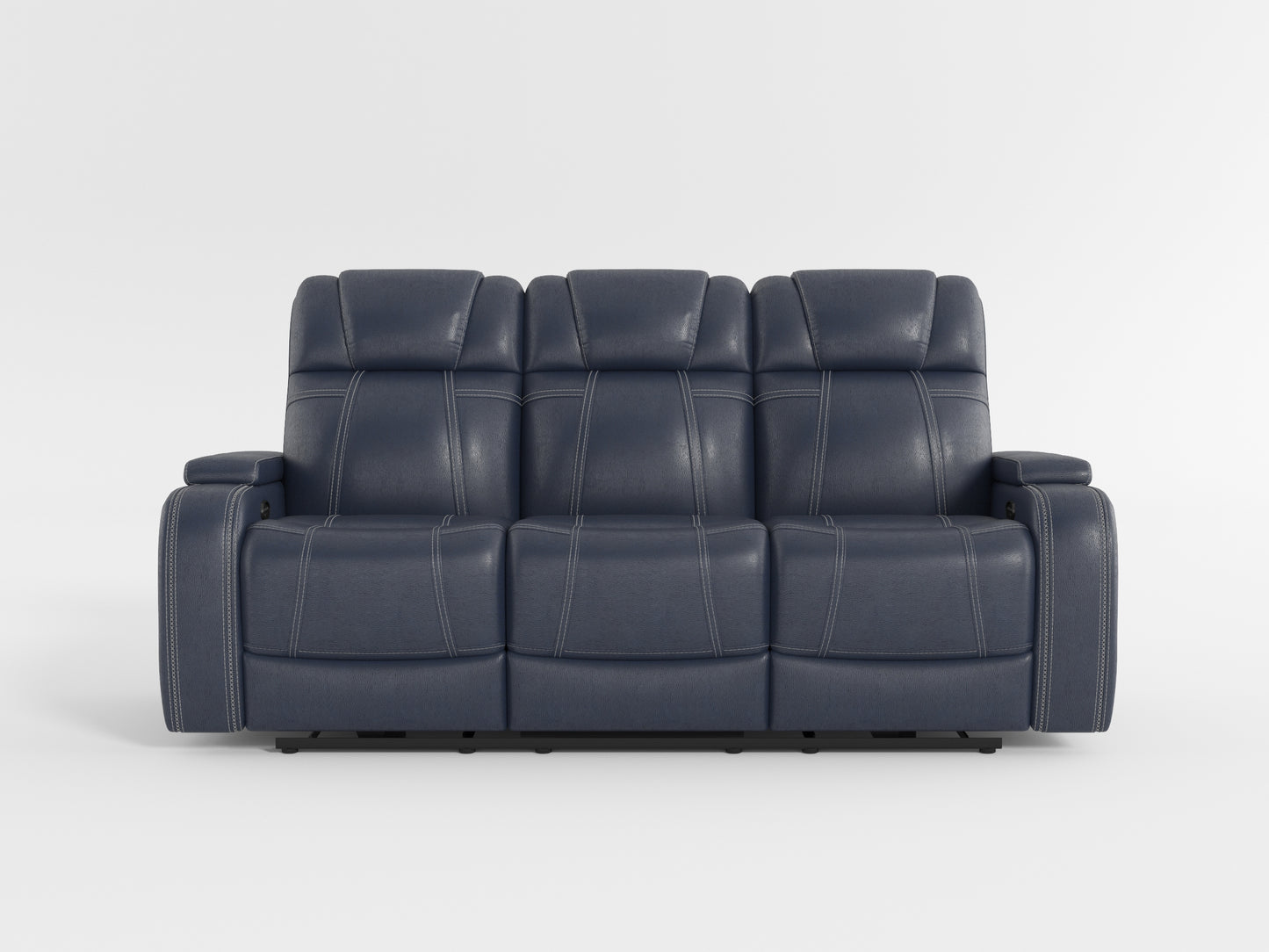 9640BU-3PWH - Power Double Reclining Sofa with Power Headrests and Storage Arms