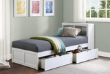 B2053BCW-1T* - (3) Twin Bookcase Bed with Storage Boxes