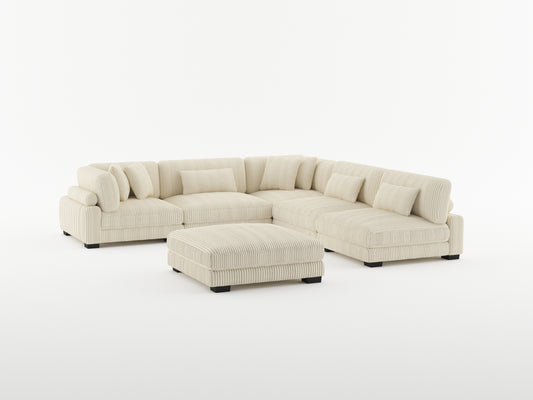 8555GY*4OT - (4)4-Piece Modular Sectional with Ottoman