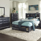 1553-1* - (3) Queen Platform Bed with Footboard Storage